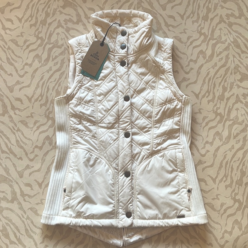 NWT Prana Diva Vest, Bone, Size Small